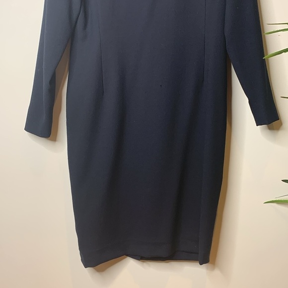 Pearl C | Vintage Black Crepe Wool Lined Long Sleeve Sheath Dress 6 - Picture 4 of 17